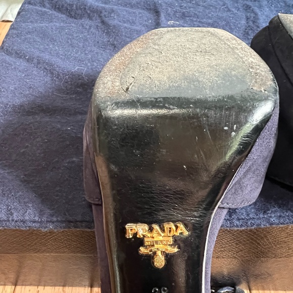 Prada Suede Platform Flower Petal Peep Toe Pumps - Picture 8 of 9